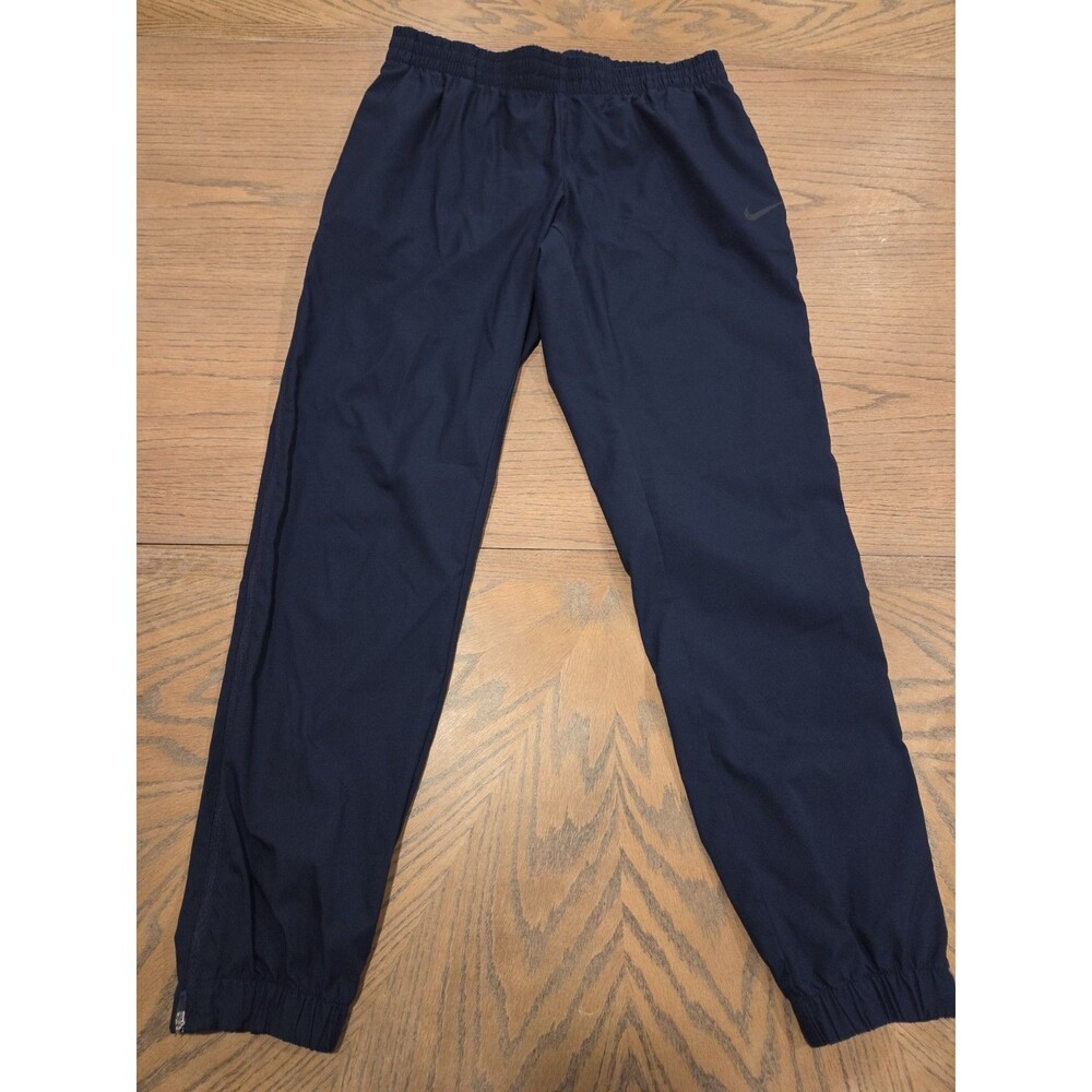 Nike Dri-FIT Pants Mens M Navy Blue Side Zip Basketball Warm Up Athletic Track